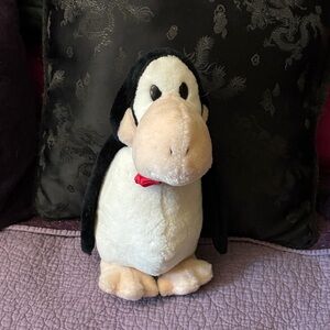 Charming vintage Penguin Plush with Red Bow